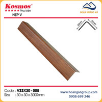 Nẹp Góc V Nhựa Giả Gỗ Tấm Ốp Tường Kosmos V33x30-008