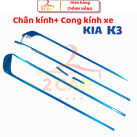 Nẹp inox chân kính + viền cong Kia K3, Cerato 2016-2018 inox cao cấp