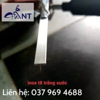 Nẹp inox chữ T màu trắng xước, nẹp T inox, dày 0.8li, hàng bào chấn,đầy đủ kích thước, thanh dài 2m44