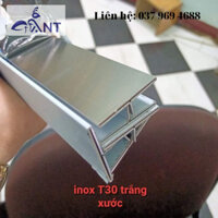 Nẹp inox chữ T màu trắng xước, nẹp T inox, dày 0.6li, hàng dập cạnh,đầy đủ kích thước, thanh dài 2m44