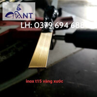 Nẹp inox chữ T màu vàng xước, nẹp T inox, dày 0.8li, hàng bào chấn,đầy đủ kích thước, thanh dài 2m44