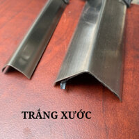 Nẹp Inox Chữ V Trắng Xước Vát Cạnh, Nẹp Ốp Góc, dày 0.6li, inox 304, Thanh dài 2m44