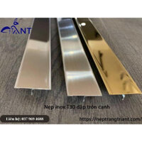 Nẹp inox T30 dập tròn cạnh, nẹp trang trí, thanh dài 2m44, dày 0.6 li