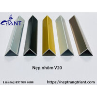 Nẹp nhôm chữ V20, nẹp nhôm V, ốp góc tường, góc bàn, góc tủ, dễ thi công, dày 1li, thanh 2m5