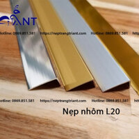 Nẹp nhôm L20x10, nẹp nhôm chữ L, dày 1li, nẹp L nhôm, nẹp kết thúc nhôm, nẹp mũi bậc thang