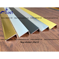 Nẹp nhôm L30x10, nẹp nhôm chữ L, nẹp L nhôm, nẹp kết thúc nhôm, nẹp mũi bậc thang, dày 1li