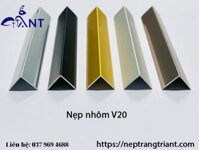 Nẹp nhôm v20, nẹp ốp góc, nẹp v 2cm, thanh dài 2m7, giá bán theo thanh, trang trí nhà cửa - màu nhôm - 2 đoạn 1m35