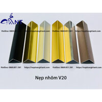 Nẹp Nhôm V20, nẹp V 2cm, dày 1 li