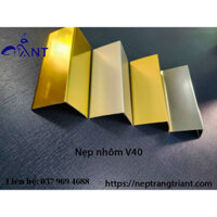 Nẹp nhôm V40, nẹp nhôm chữ V, dày 1 li, thanh dài 2m7