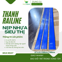 Nẹp nhựa siêu thị, set 05 thanh nẹp cài giá chữ N, nẹp xanh lá xanh dương, kẹp giá siêu thị, Thegioi Wobbler, móc kệ sắt