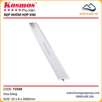Nẹp T Nhôm Hợp Kim Kosmos T25x8 Inox Bóng