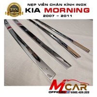 Nẹp viền chân kính inox xe Kia #Morning đời 2007 - 2008- 2009- 2010 2011