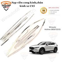 Nẹp viền chân kính và viền cong kính xe Mazda CX5 , CX-5 2014- 2015 2016 2017 Hàng inox cao cấp