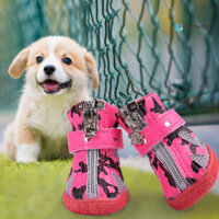 Nerhemg _ 4 Chiếc Booties Cho Chó Họa Tiết Bò Trang Trí Thoáng Khí Puppy Lưới Giày Thú Cưng Sản Phẩm