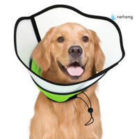 Nerhemg _ Dog Cone Collar Băng buộc có thể điều chỉnh Phục hồi sau phẫu thuật Cổ áo hình nón cho chó mềm có vỏ nối trong suốt