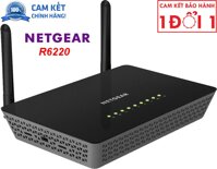 NETGEAR AC1200 Smart Wi-Fi Router with External Antennas (R6220 - 100INS) - NETGEAR R6220 Dual band AC 1.2Gbps 4 LAN 1Gbps 1 USB - Bộ phát sóng Wifi router Tốc độ mạng cực cao NETGEAR R6220 Chuẩn AC 1200 Mbps Bảo hành 12 tháng 1 Đổi 1