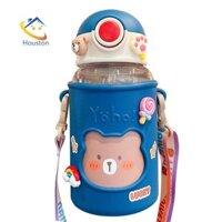 Neu 620ML Kids Water Sippy Cup Di động Đồ uống trẻ em Mở khóa một nút [houston.vn]