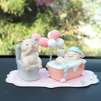 Nếu Hoạt Hình Động Vật Heo Nhựa Thủ Công Nướng Bánh Trang Trí Máy Tính Để Bàn Đồ Nội Thất Ô Tô Trang Trí Xe Hơi