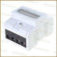 Nev ♕ DIN Rail LCD Đồng hồ đo điện 3 pha 4 dây Đồng hồ đo năng lượng trung gian