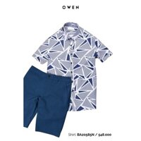 NEW 💯 . OWEN - Áo sơ mi ngắn tay Owen vải sợi tre 20585 - Áo sơ mi nam Cực Đẹp .1 . M08 : ࿄ ' .