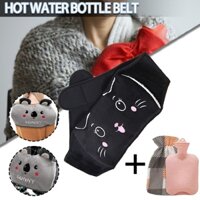 New 1000ml Hot Water Bottle Bag + Belt Warm Plush Pouch Waist Cover Belt