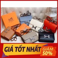 [NEW 2020] Túi đeo chéo túi Khoá chữ H màu bạc da espon hàng cao cấp fullbox có hộp