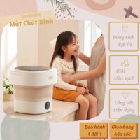 New 2022 Máy giặt Bear CÓ LỒNG VẮT mini gấp gọn size lớn 8.5L mã XYJ-B05W5