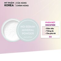 [New 2022] Phấn phủ bột kiềm dầu Innisfree Hàn Quốc No Sebum Powder Mineral giúp che phủ /Trắng da /dưỡng ẩm 5g