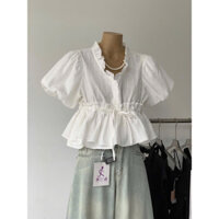 (New) Áo Babydoll ren xô tay phồng