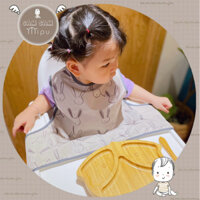 [NEW] Áo Yếm Chống Thấm Không Tay Thân Ngắn Cho Bé Ăn Dặm BLW Từ 6m đến 2y Có Nút Hít Mặt Bàn - Shop Mẹ Sam