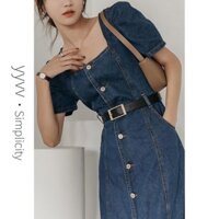 NEW ARRIVAL VÁY BÒ JEAN DEMIN DÁNG DÀI CỔ VUÔNG THANH LỊCH SIÊU SANG