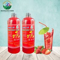 [NEW] Bộ 2 chai nước cốt dâu tây Mangline Farm Đà Lạt 1000ml lên men tự nhiên đồ uống giải khát giúp sáng mắt đẹp da mặt