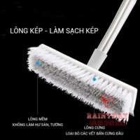 (New) Cây chổi lau quét chà gạt nước sàn nhà thông minh phòng tắm 2 đầu đa năng cán inox 3 mức chiều dài 2021