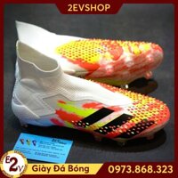 NEW CH [Siêu chất] [Freeship][Tặng Tất/Túi] Giày Đá Bóng Đinh Cao 𝗙𝗚 𝗣𝗿𝗲𝗱𝗮𝘁𝗼𝗿 𝟮𝟬+ Trắng Cam Đã Khâu Đã Khâu