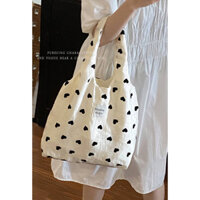New Chinese Style Cloth Bags New Fashion South Korea Tote Bag Versatile Large Capacity Shopping Bag BaPq