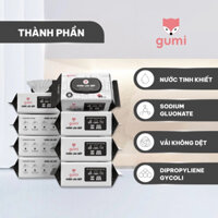 (new) Combo 5 gói khăn giấy ướt lau bếp Gumi gói 50 tờ khử mùi tẩy dầu mỡ gian bếp