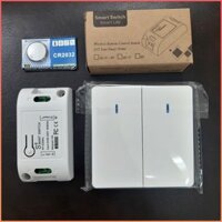 [NEW] Công tắc không dây gắn tường điều khiển từ xa rf 2 cổng (học lệnh tần số 433mhz)  - HKS