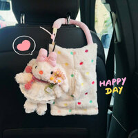 New Cute Rabbit Car Tissue Box Paper Extraction Box Car Rear Headrest Hanging High Sense Hanging Bag Female dC6q