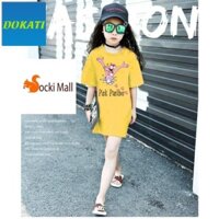 [NEW] Đầm thun bé gái duyên dáng, sành điệu in báo hồng (Pink Panther) sắc nét - Thời trang trẻ em - DOKATI