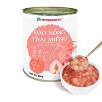 NEW ĐÀO HỒNG THÁI MIẾNG WONDERFUL lon 850g - TOPPING NEW HOT CHO TRÀ HOA QUẢ - Nguyên liệu trà sữa