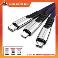 New Dây Cáp Sạc Nhanh Remax 5A 3 Trong 1 Cho Giao Diện Micro Usb / Type C / Iphone Dài 1.2m