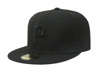 New Era 59Fifty Hat Pittsburgh Pirates Black on Black Fitted Cap 11591115