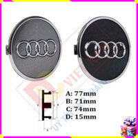 [NEW]  [GIÁ SỐC - HÀNG CHÍNH HÃNG] Logo chụp mâm, ốp lazang bánh xe ô tô Audi Q7 Đường kính 77mm - Mã: AUD77 .