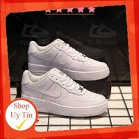 NEW Giày sneaker trắng chất liệu da miếng chống nhăn dễ phối đồ phong cách thể thao