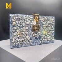 New Kim Cương Acrylic Bữa Ăn Tối Vai Duy Nhất Crossbody Tiệc Ly Hợp Chuỗi Túi