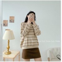 New Mới Nhất -  Áo len mịn kẻ cổ tròn A1475 SUSTORE " '