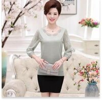 New Mới Nhất -  Áo len nữ tay ren trung niên " '
