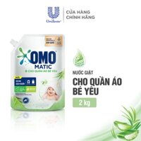 [NEW] Nước giặt OMO Matic cho quần áo bé yêu 2Kg - Dịu Nhẹ Cho Da Nhạy Cảm Bé Yêu