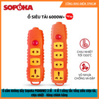 [New] Ổ cắm không dây Sopoka P6000W2 3 lỗ - 4 lỗ 1 công tắc tổng siêu chịu tải, chịu nhiệt - Hàng chính hãng