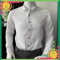 New OWEN - Áo sơ mi dài tay màu trắng in vân nổi Owen Regular fit 81037 hot ' New